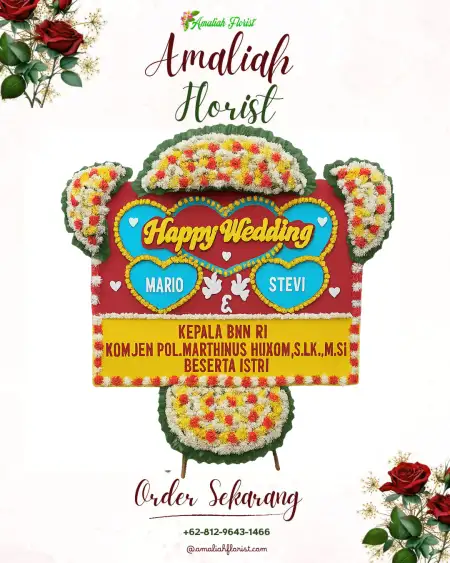Papan Bunga Pernikahan Telang